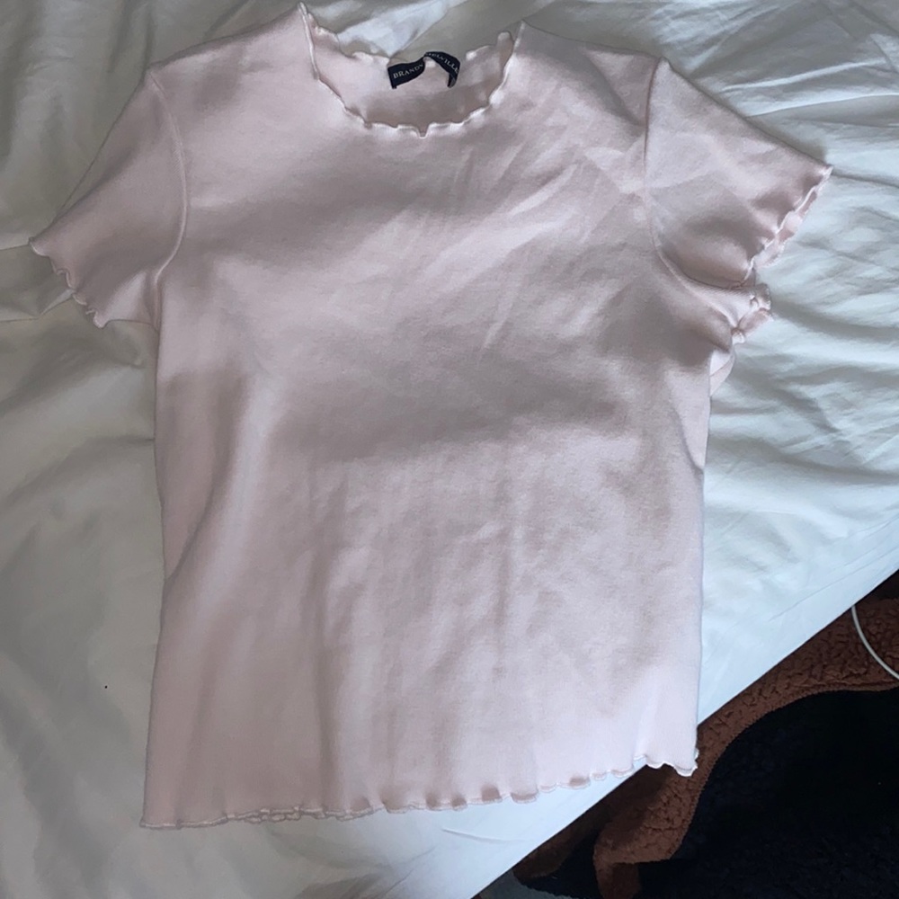 Brandy Melville light pink ruffle top